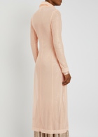 Norma Kamali Single-breasted Mesh Coat Beige
