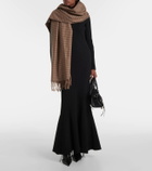 Balenciaga Houndstooth wool-blend shawl