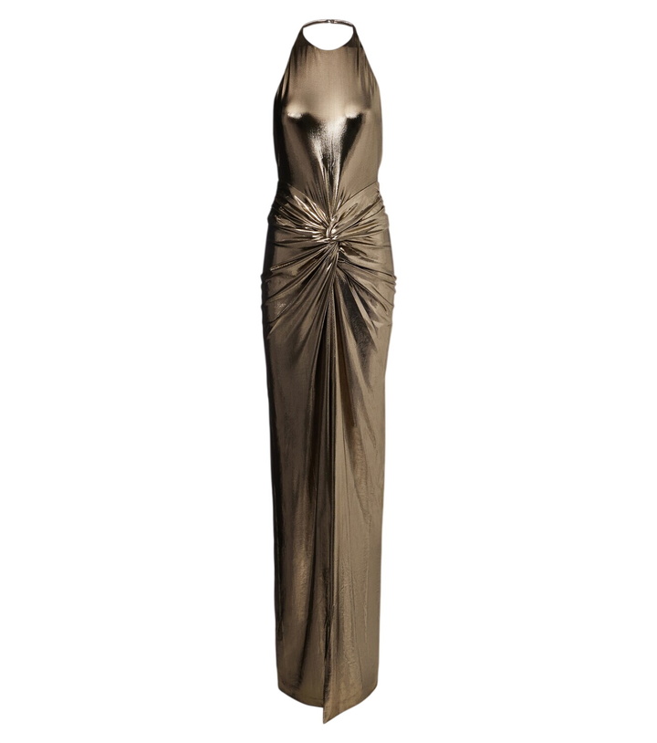 Photo: Retrofête Anida gathered halterneck gown