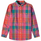 Polo Ralph Lauren Men's Madras Check Button Down Shirt in Pink/Orange Multi