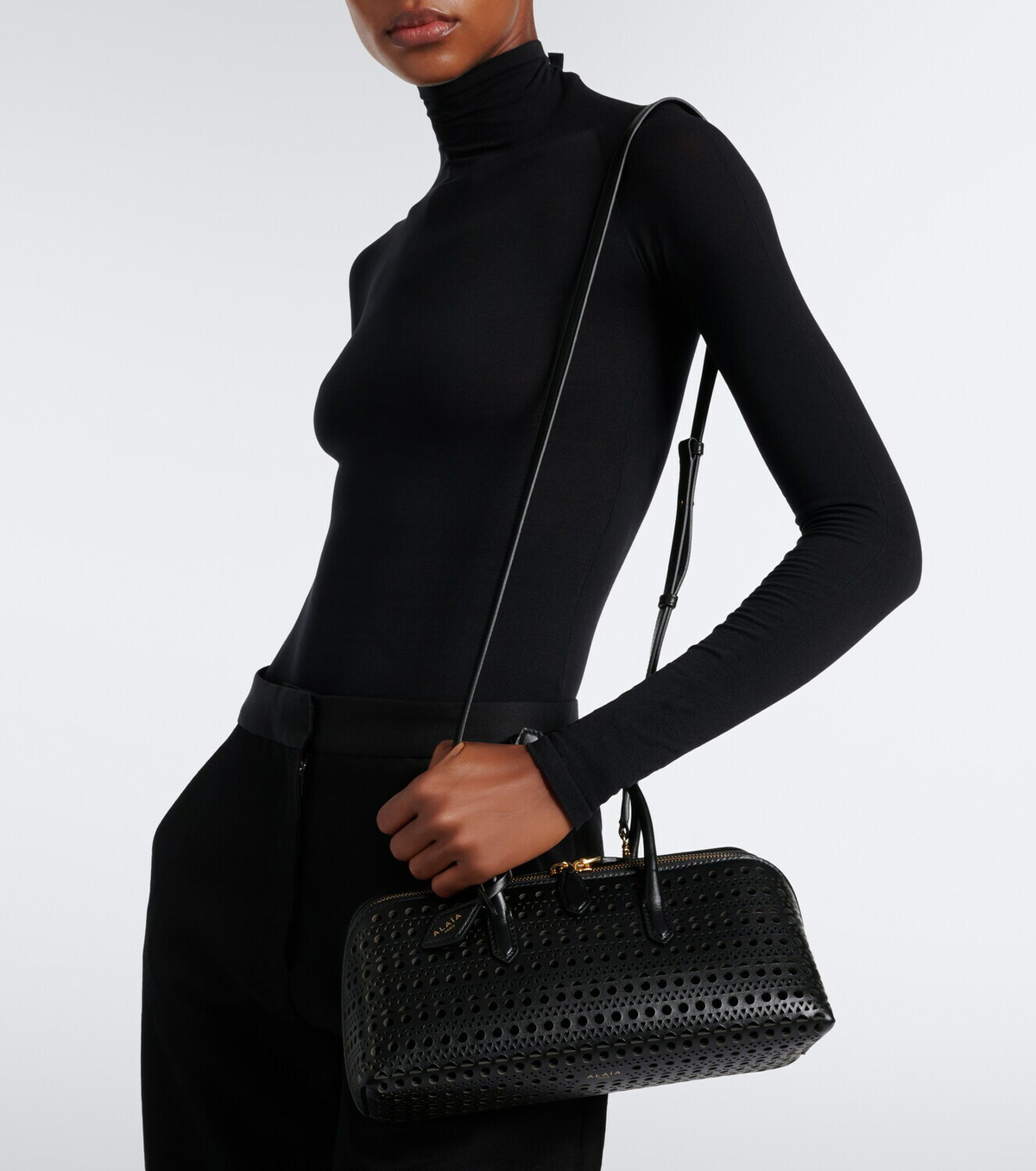 Alaïa Delta Medium Vienne leather top-handle bag