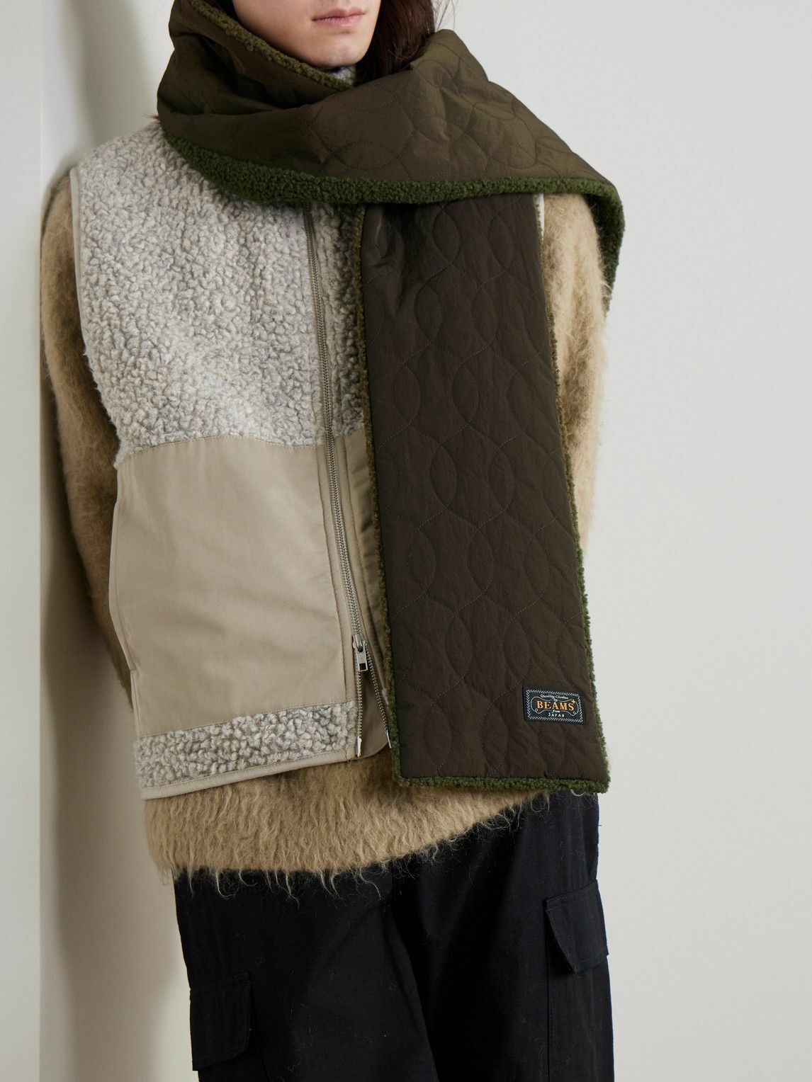 Beams Plus - Muffler Boa Quilted Nylon and Fleece Scarf