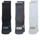 HOKA ONE ONE U Crew Run Sock 3-Pack in White/Black/Grey