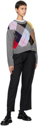 GANNI Gray Harlequin Sweater