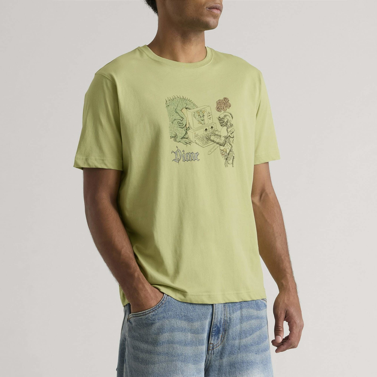 Dime Men's Catfish T-Shirt in Pear Green
