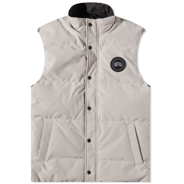 Photo: Canada Goose Men's Black Disc Garson Vest in Limestone