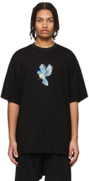 JERIH Black Flying Bluebird T-Shirt