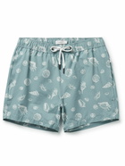 Onia - Charles Straight-Leg Mid-Length Printed Swim Shorts - Blue