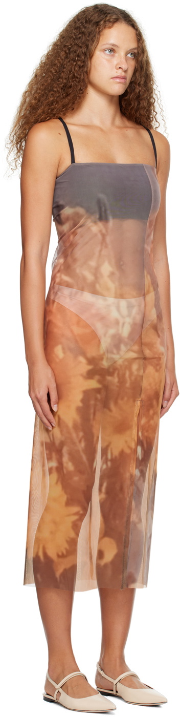 ELLISS Orange Sunflower Maxi Dress