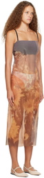 ELLISS Orange Sunflower Maxi Dress