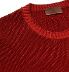 Altea - Waffle-Knit Virgin Wool Sweater - Red