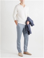 BRUNELLO CUCINELLI - Mélange Linen, Wool and Silk-Blend Trousers - Blue