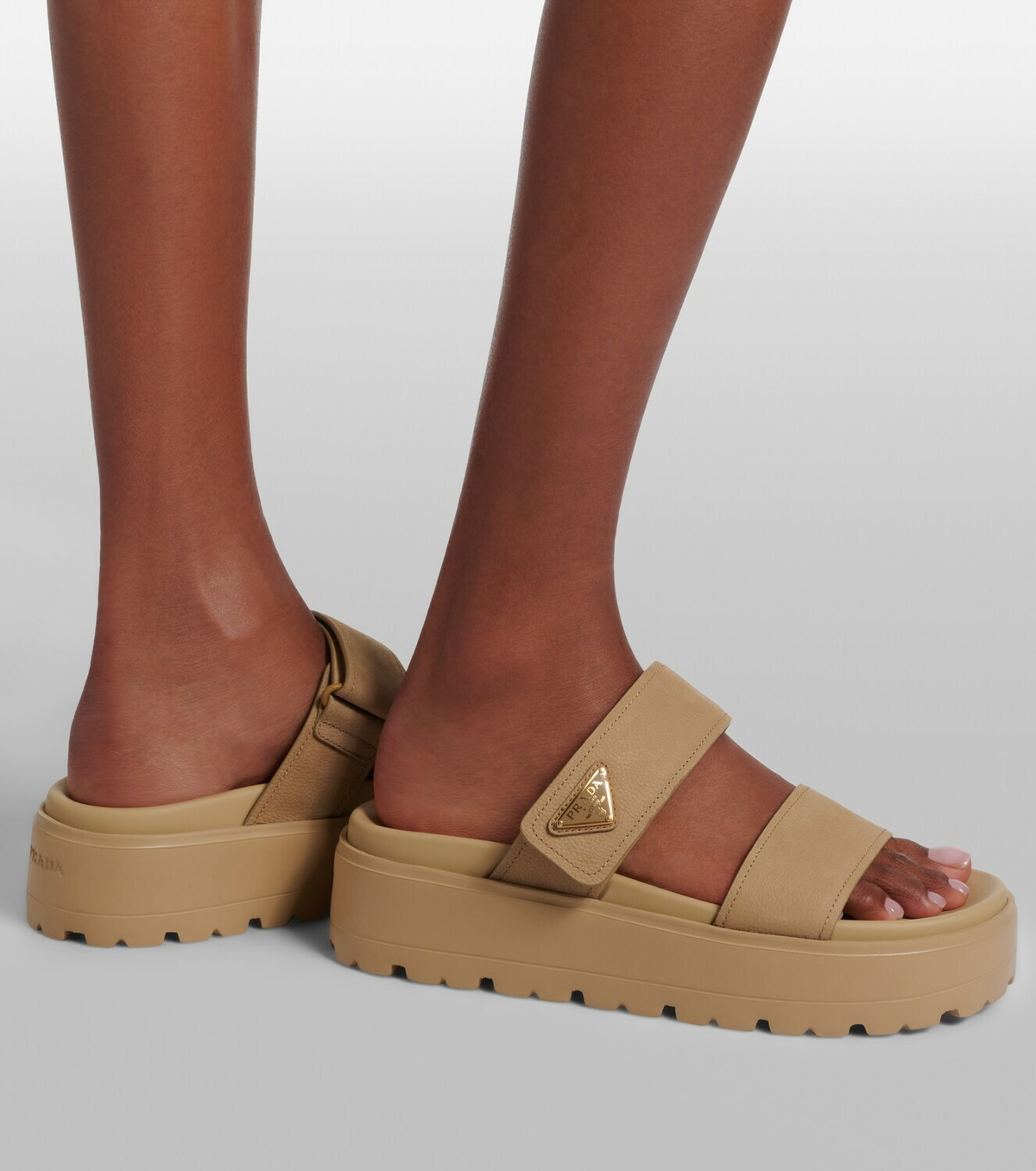 Prada Leather platform sandals
