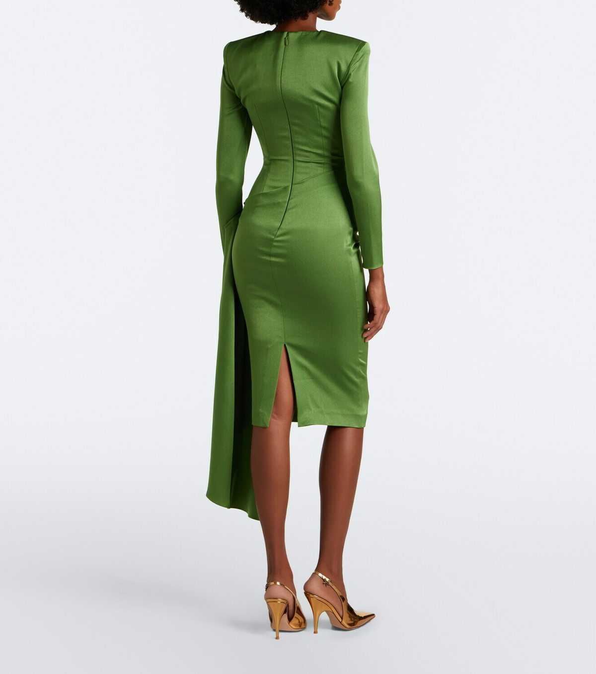 Alex Perry Draped crêpe satin midi dress