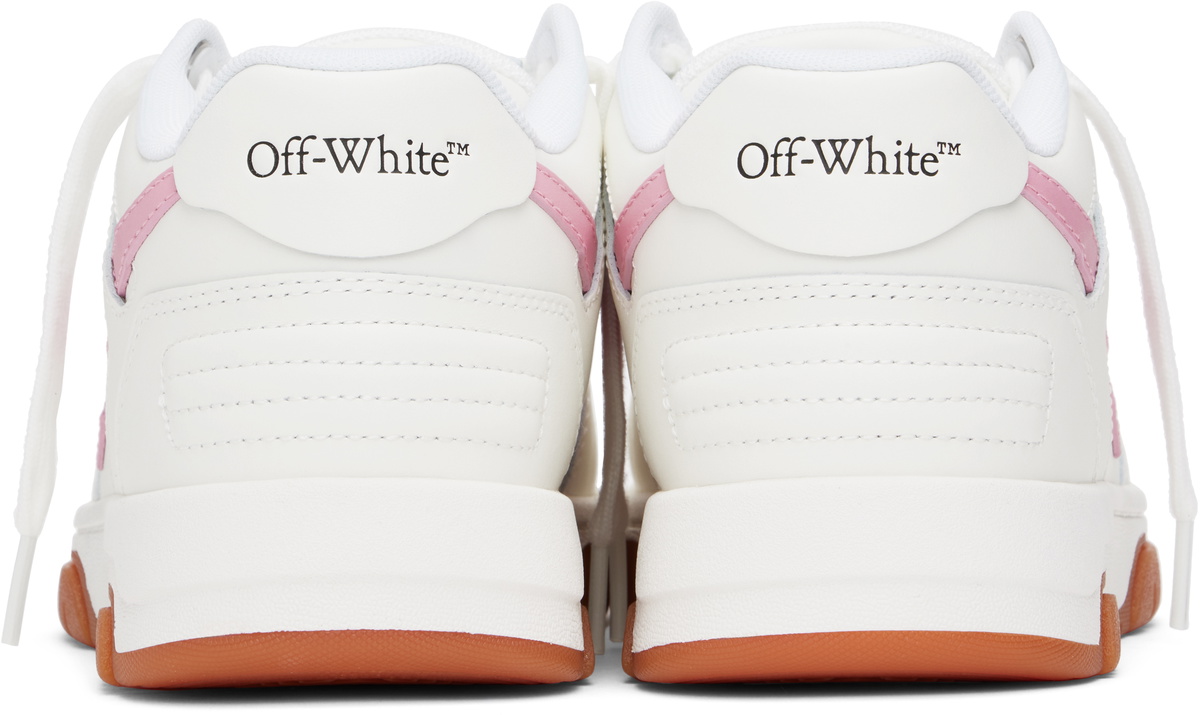 Off-White White & Pink Out Of Office Calf Leather Sneakers  display picture 1