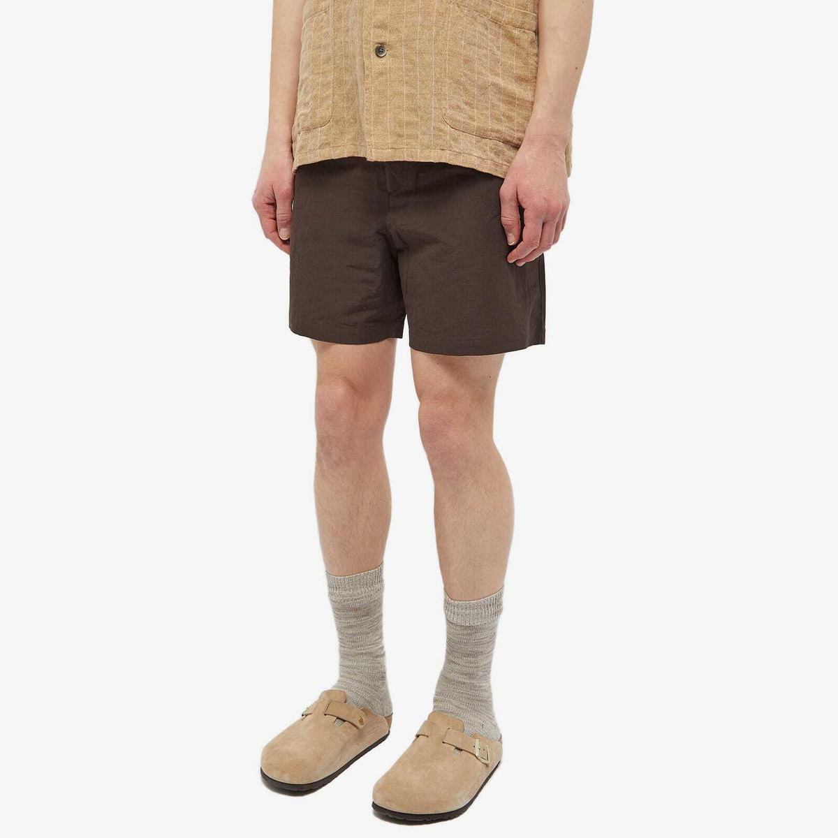 Auralee Men's Easy shorts in Dark Brown Auralee