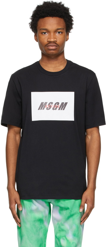 Photo: MSGM Black Active Logo T-Shirt