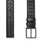 Bottega Veneta - 3cm Black Intrecciato Leather Belt - Men - Black