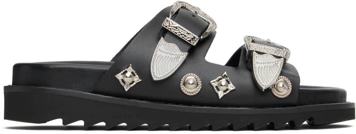 Toga Pulla Black Buckle Sandals
