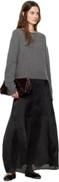Ruohan Gray Cropped Sweater