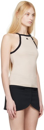 Courrèges Off-White & Black Buckle Tank Top