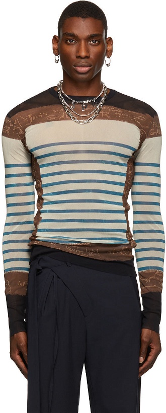 Photo: Jean Paul Gaultier SSENSE Exclusive Multicolor Les Marins Small Large Long Sleeve T-Shirt