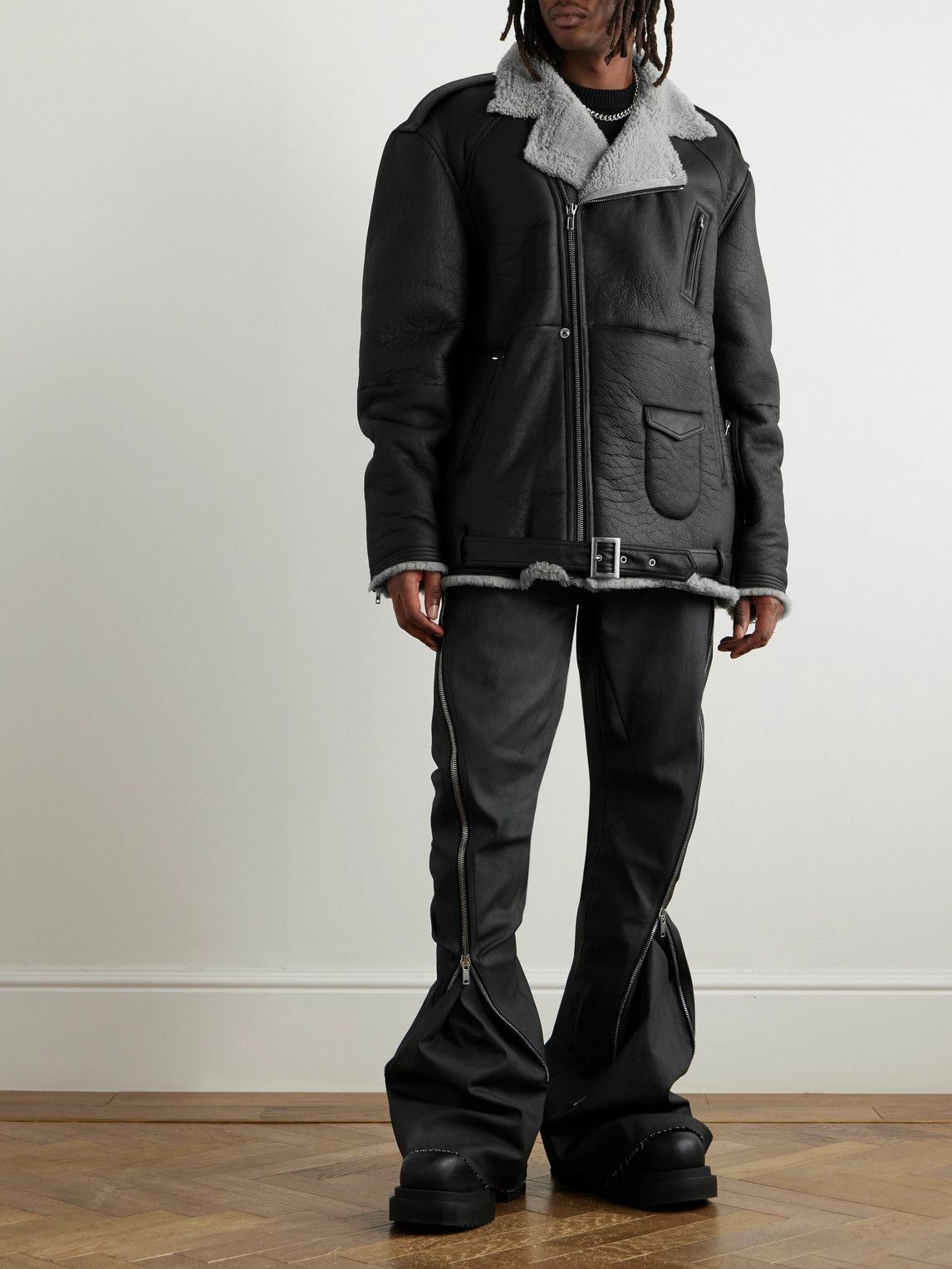 Rick Owens - Jumbo Luke Stooges Belted Full-Grain Leather-Trimmed