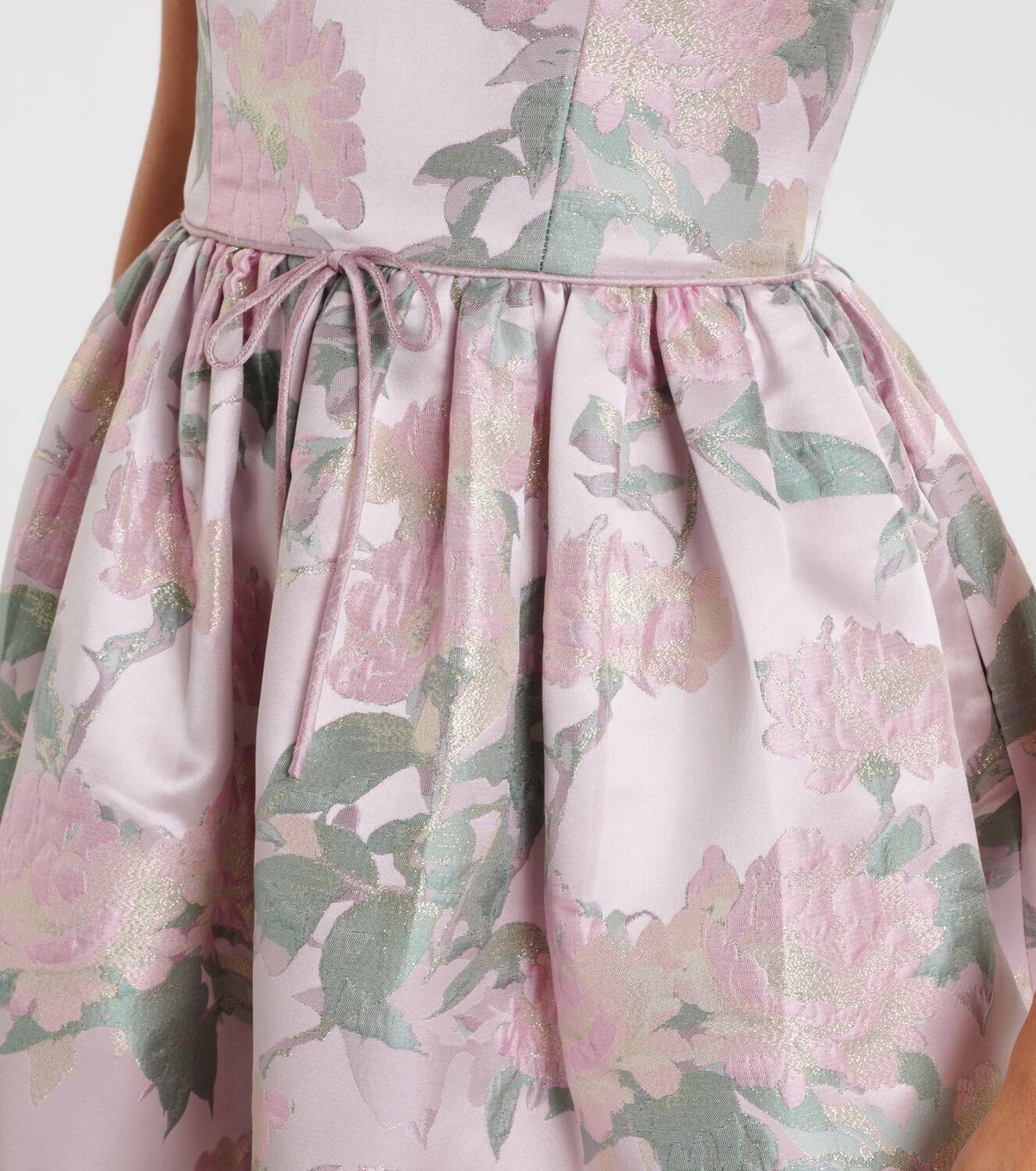 Markarian Apple floral brocade corset dress