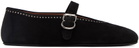 ALAÏA Black Ballerina Strap Flats