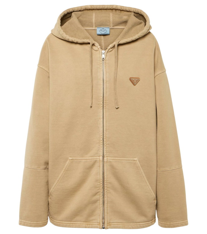 Photo: Prada Oversized cotton zip-up hoodie