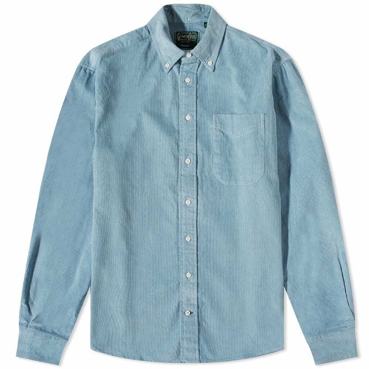 Photo: Gitman Vintage Men's Button Down Heavy Corduroy Shirt in Sky Blue