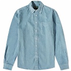 Gitman Vintage Men's Button Down Heavy Corduroy Shirt in Sky Blue