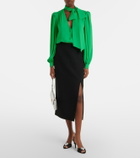 Valentino Tie-neck silk georgette blouse