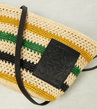 Loewe Pochette raffia and leather tote bag