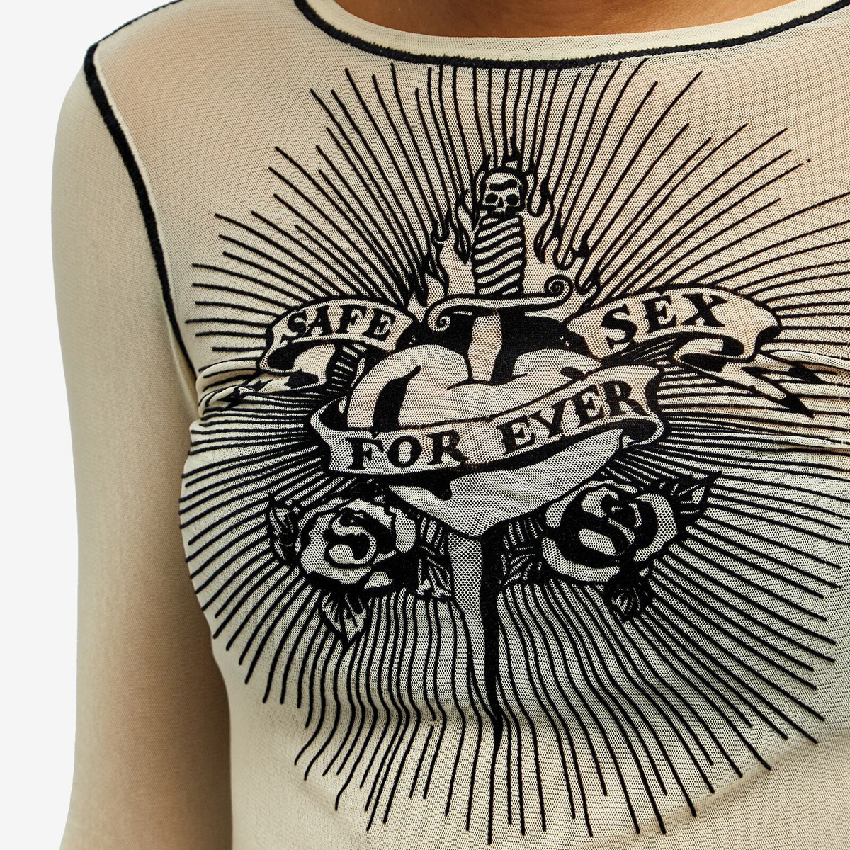 Jean Paul Gaultier Women's Safe Sex Flocked Top in Nude Jean