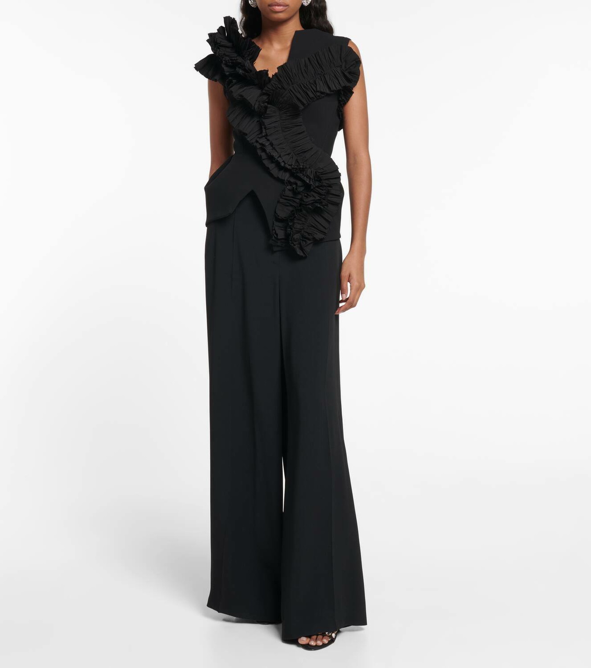 Maticevski Dark Rose ruffled top