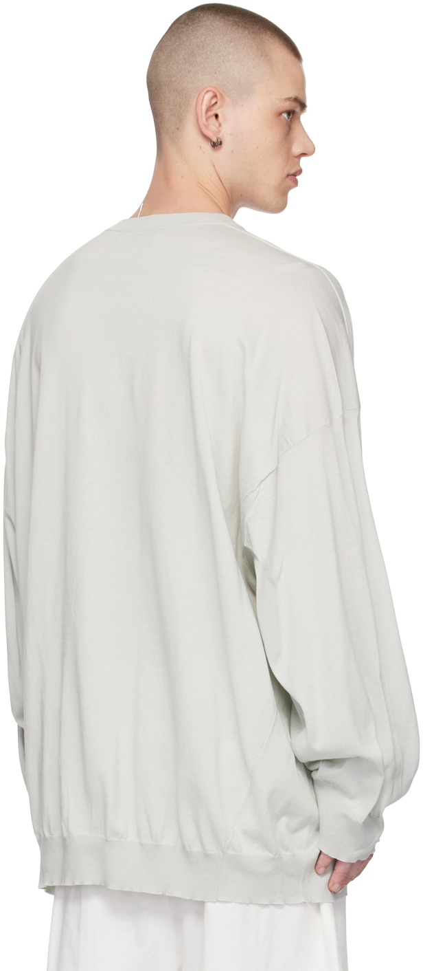 Hed Mayner Gray Crewneck Long Sleeve T-Shirt