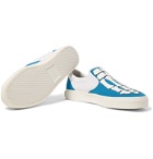 AMIRI - Skel Toe Leather-Appliquéd Canvas Slip-On Sneakers - Blue
