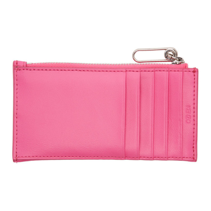 Kenzo Pink Logo Zip Card Holder Kenzo