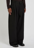 Studio Nicholson Line Pleated Linen and Wool-blend Trousers Black