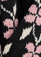 Ymc Heidi Floral-intarsia Knitted Cotton Vest Black