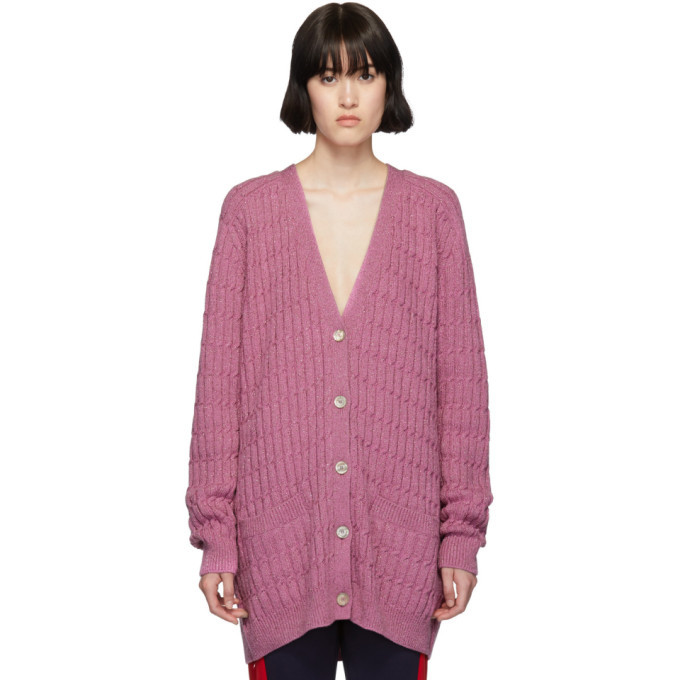 Gucci Pink Lurex Oversized Cardigan Gucci