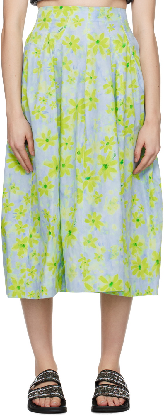 Marni Blue Graphic Midi Skirt Marni