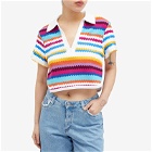 Missoni Women's Towelling Stripe Crop Polo Shirt in Multi