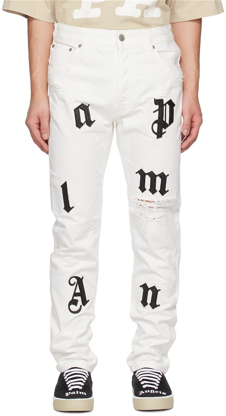 Photo: Palm Angels White Distressed Jeans