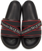 Alexander McQueen Black Logo Strap Slides