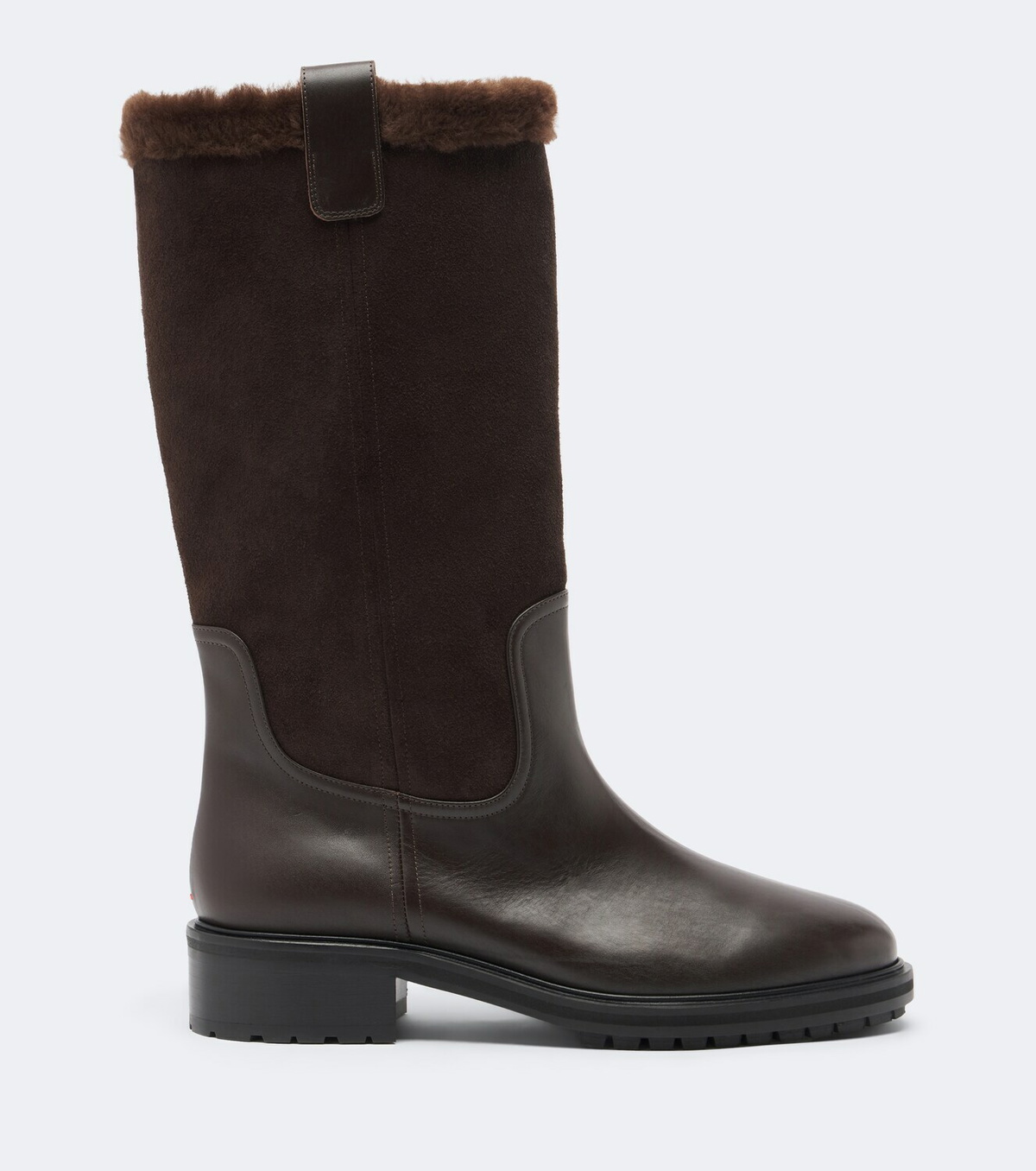 Aeyde Theo leather and suede knee-high boots