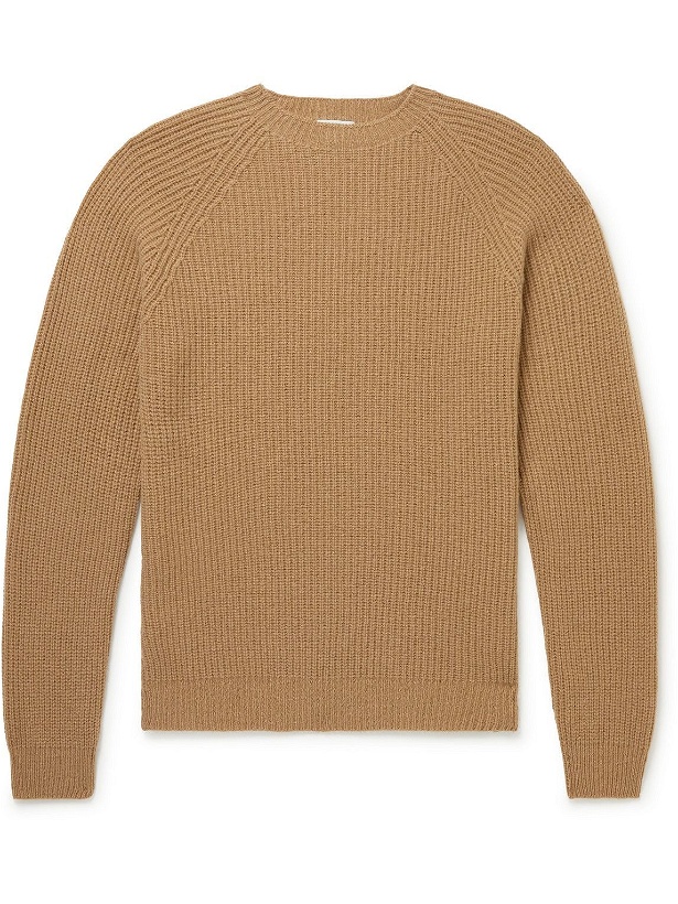 Photo: Sunspel - Ribbed Merino Wool and Cashmere-Blend Sweater - Brown