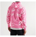 Nike - Sportswear Club Logo-Print Fleece-Back Cotton-Blend Jersey Hoodie - Pink