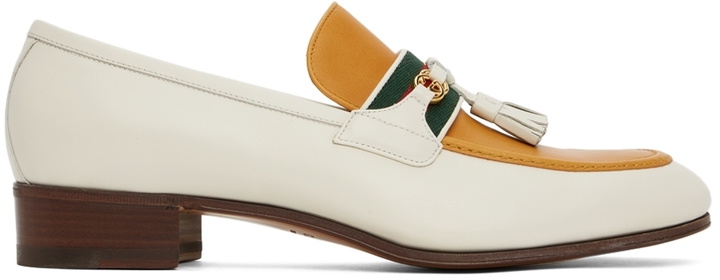 Photo: Gucci White & Yellow Paride Loafers